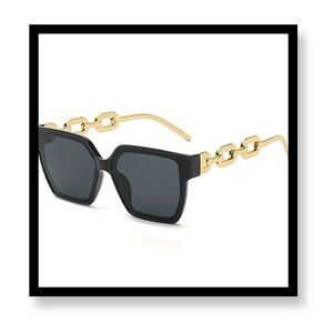 ‼️‼️Clearance-Square Glasses with Retro Chain Link Temple